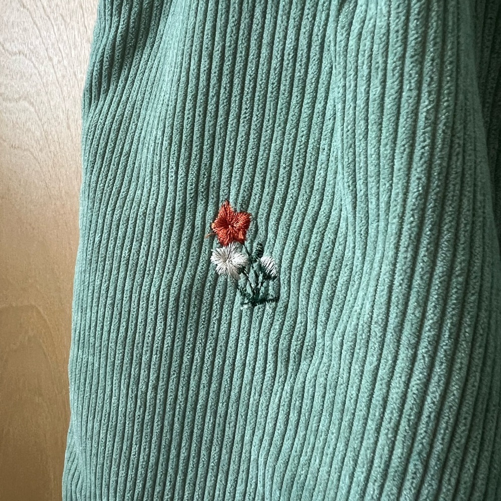 Corduroy Floral Embroidered Pants - Picture 8 of 10